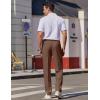 imageCOOFANDY Mens Dress Pants Expandable Waist Wrinkle Free Suit Pants Flat Front Casual Dress SlacksBrown
