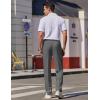 imageCOOFANDY Mens Dress Pants Expandable Waist Wrinkle Free Suit Pants Flat Front Casual Dress SlacksDark Grey