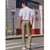imageCOOFANDY Mens Dress Pants Expandable Waist Wrinkle Free Suit Pants Flat Front Casual Dress SlacksDark Khaki
