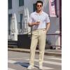 imageCOOFANDY Mens Dress Pants Expandable Waist Wrinkle Free Suit Pants Flat Front Casual Dress SlacksKhaki