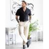imageCOOFANDY Mens Dress Pants Expandable Waist Wrinkle Free Suit Pants Flat Front Casual Dress SlacksKhaki