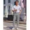 imageCOOFANDY Mens Dress Pants Expandable Waist Wrinkle Free Suit Pants Flat Front Casual Dress SlacksLight Grey