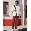 imageCOOFANDY Mens Dress Pants Expandable Waist Wrinkle Free Suit Pants Flat Front Casual Dress SlacksMaroon Red