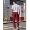 imageCOOFANDY Mens Dress Pants Expandable Waist Wrinkle Free Suit Pants Flat Front Casual Dress SlacksMaroon Red