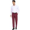 imageCOOFANDY Mens Dress Pants Expandable Waist Wrinkle Free Suit Pants Flat Front Casual Dress SlacksMaroon Red
