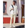 imageCOOFANDY Mens Dress Pants Expandable Waist Wrinkle Free Suit Pants Flat Front Casual Dress SlacksMilky White