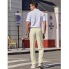 imageCOOFANDY Mens Dress Pants Expandable Waist Wrinkle Free Suit Pants Flat Front Casual Dress SlacksMilky White