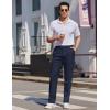 imageCOOFANDY Mens Dress Pants Expandable Waist Wrinkle Free Suit Pants Flat Front Casual Dress SlacksNavy Blue