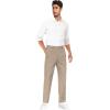 imageCOOFANDY Mens Dress Pants Expandable Waist Wrinkle Free Suit Pants Flat Front Casual Dress SlacksTan