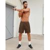 imageCOOFANDY Mens Workout Gym Shorts Mesh Athletic Shorts Lightweight Quick Dry Training Short Pants with PocketsBrown1 Pack of 1