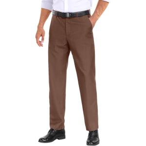 imageCOOFANDY Mens Dress Pants Expandable Waist Wrinkle Free Suit Pants Flat Front Casual Dress SlacksBrown