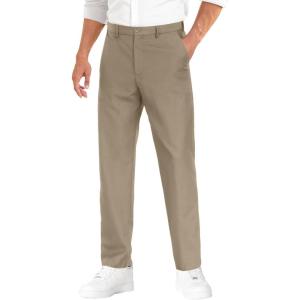 imageCOOFANDY Mens Dress Pants Expandable Waist Wrinkle Free Suit Pants Flat Front Casual Dress SlacksDark Khaki