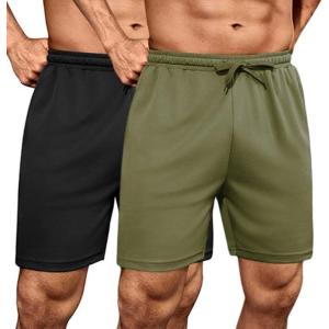 imageCOOFANDY Mens Workout Gym Shorts Mesh Athletic Shorts Lightweight Quick Dry Training Short Pants with PocketsBlackArmy Green