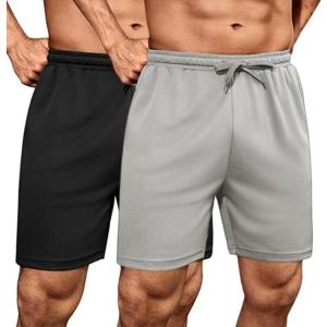 imageCOOFANDY Mens Workout Gym Shorts Mesh Athletic Shorts Lightweight Quick Dry Training Short Pants with PocketsBlackLight Grey