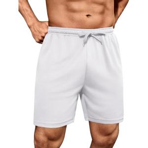 imageCOOFANDY Mens Workout Gym Shorts Mesh Athletic Shorts Lightweight Quick Dry Training Short Pants with PocketsWhite1 Pack of 1
