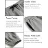 imageCOOFANDY Mens Jogger Sweatpants Workout Athletic Sweatpants Casual Pants with Zipper Pockets2 Pack BlackLight Grey