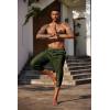 imageCOOFANDY Mens Linen Harem Capri Pants Lightweight Loose 34 Shorts Drawstring Elastic Waist Casual Beach Boho Yoga TrousersArmy Green