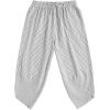 imageCOOFANDY Mens Linen Harem Capri Pants Lightweight Loose 34 Shorts Drawstring Elastic Waist Casual Beach Boho Yoga TrousersBlack Pinstripes