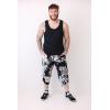imageCOOFANDY Mens Linen Harem Capri Pants Lightweight Loose 34 Shorts Drawstring Elastic Waist Casual Beach Boho Yoga TrousersBlack White Tiedye