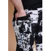 imageCOOFANDY Mens Linen Harem Capri Pants Lightweight Loose 34 Shorts Drawstring Elastic Waist Casual Beach Boho Yoga TrousersBlack White Tiedye