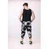 imageCOOFANDY Mens Linen Harem Capri Pants Lightweight Loose 34 Shorts Drawstring Elastic Waist Casual Beach Boho Yoga TrousersBlack White Tiedye