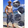 imageCOOFANDY Mens Linen Harem Capri Pants Lightweight Loose 34 Shorts Drawstring Elastic Waist Casual Beach Boho Yoga TrousersBlue Hippie Pattern