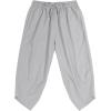 imageCOOFANDY Mens Linen Harem Capri Pants Lightweight Loose 34 Shorts Drawstring Elastic Waist Casual Beach Boho Yoga TrousersGrey