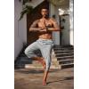 imageCOOFANDY Mens Linen Harem Capri Pants Lightweight Loose 34 Shorts Drawstring Elastic Waist Casual Beach Boho Yoga TrousersGrey