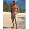 imageCOOFANDY Mens Linen Harem Capri Pants Lightweight Loose 34 Shorts Drawstring Elastic Waist Casual Beach Boho Yoga TrousersLight Brown