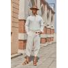 imageCOOFANDY Mens Linen Harem Capri Pants Lightweight Loose 34 Shorts Drawstring Elastic Waist Casual Beach Boho Yoga TrousersLinen Khaki