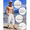 imageCOOFANDY Mens Linen Harem Capri Pants Lightweight Loose 34 Shorts Drawstring Elastic Waist Casual Beach Boho Yoga TrousersWhite