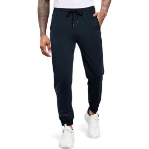 imageCOOFANDY Mens Jogger Sweatpants Workout Athletic Sweatpants Casual Pants with Zipper PocketsNavy Blue
