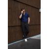 imageCOOFANDY Mens Casual Cotton Pants Regular Fit Elastic Waist Drawstring Twill Pants Straight Leg Chino PantsBlack