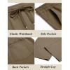imageCOOFANDY Mens Casual Cotton Pants Regular Fit Elastic Waist Drawstring Twill Pants Straight Leg Chino PantsBrown