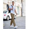 imageCOOFANDY Mens Casual Cotton Pants Regular Fit Elastic Waist Drawstring Twill Pants Straight Leg Chino PantsBrown