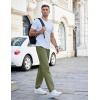imageCOOFANDY Mens Casual Cotton Pants Regular Fit Elastic Waist Drawstring Twill Pants Straight Leg Chino PantsDark Green