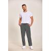 imageCOOFANDY Mens Casual Cotton Pants Regular Fit Elastic Waist Drawstring Twill Pants Straight Leg Chino PantsDark Grey