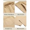 imageCOOFANDY Mens Casual Cotton Pants Regular Fit Elastic Waist Drawstring Twill Pants Straight Leg Chino PantsKhaki