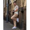 imageCOOFANDY Mens Casual Cotton Pants Regular Fit Elastic Waist Drawstring Twill Pants Straight Leg Chino PantsKhaki
