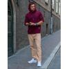 imageCOOFANDY Mens Casual Cotton Pants Regular Fit Elastic Waist Drawstring Twill Pants Straight Leg Chino PantsKhaki