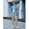 imageCOOFANDY Mens Casual Cotton Pants Regular Fit Elastic Waist Drawstring Twill Pants Straight Leg Chino PantsLight Grey