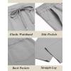 imageCOOFANDY Mens Casual Cotton Pants Regular Fit Elastic Waist Drawstring Twill Pants Straight Leg Chino PantsLight Grey