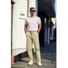 imageCOOFANDY Mens Casual Cotton Pants Regular Fit Elastic Waist Drawstring Twill Pants Straight Leg Chino PantsLight Khaki