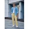 imageCOOFANDY Mens Casual Cotton Pants Regular Fit Elastic Waist Drawstring Twill Pants Straight Leg Chino PantsLight Khaki