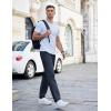 imageCOOFANDY Mens Casual Cotton Pants Regular Fit Elastic Waist Drawstring Twill Pants Straight Leg Chino PantsNavy Blue