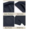 imageCOOFANDY Mens Casual Cotton Pants Regular Fit Elastic Waist Drawstring Twill Pants Straight Leg Chino PantsNavy Blue