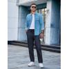 imageCOOFANDY Mens Casual Cotton Pants Regular Fit Elastic Waist Drawstring Twill Pants Straight Leg Chino PantsNavy Blue