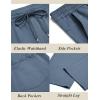 imageCOOFANDY Mens Casual Cotton Pants Regular Fit Elastic Waist Drawstring Twill Pants Straight Leg Chino PantsSlate Blue