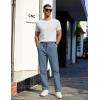 imageCOOFANDY Mens Casual Cotton Pants Regular Fit Elastic Waist Drawstring Twill Pants Straight Leg Chino PantsSlate Blue