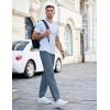 imageCOOFANDY Mens Casual Cotton Pants Regular Fit Elastic Waist Drawstring Twill Pants Straight Leg Chino PantsSlate Blue